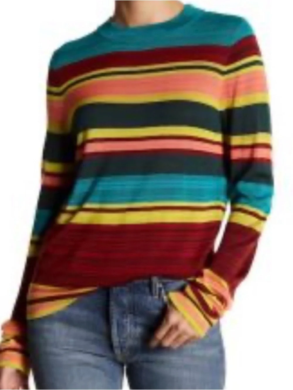 Free People Off Your Stripes Long Sleeve, lightweight Crewneck Top - Picture 11 of 12